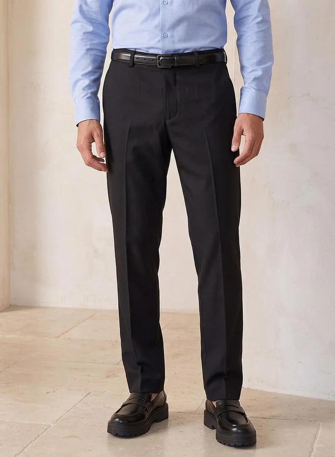 Splash FAV Regular Fit Formal Trousers with Belt