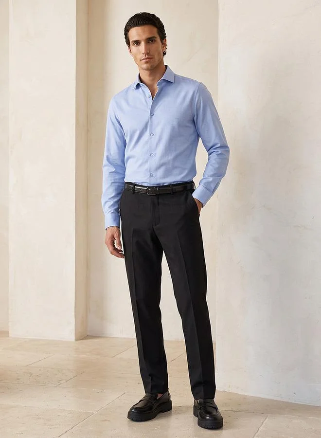 Splash FAV Regular Fit Formal Trousers with Belt