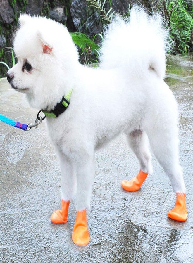 UKCOCO Rubber Dog Boots, Rain Shoes Non-Slip Snow Dog Paw Booties Outdoor Footwear Breathable Walking Shoes Cover for Rainy Snow Day - Image 4