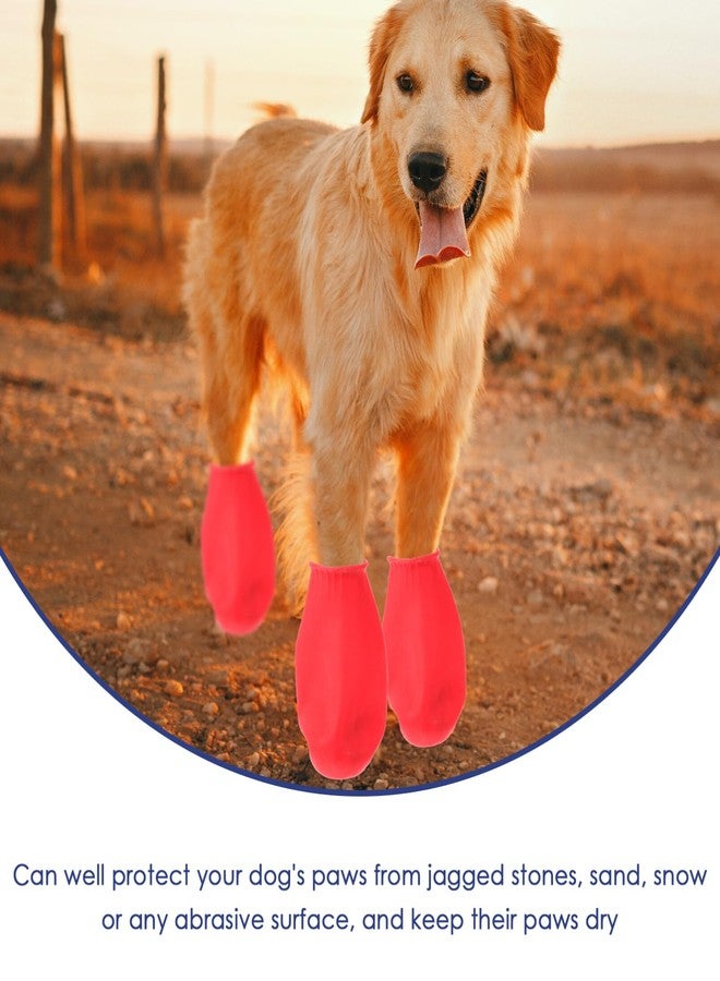 UKCOCO Rubber Dog Boots, Rain Shoes Non-Slip Snow Dog Paw Booties Outdoor Footwear Breathable Walking Shoes Cover for Rainy Snow Day - Image 5