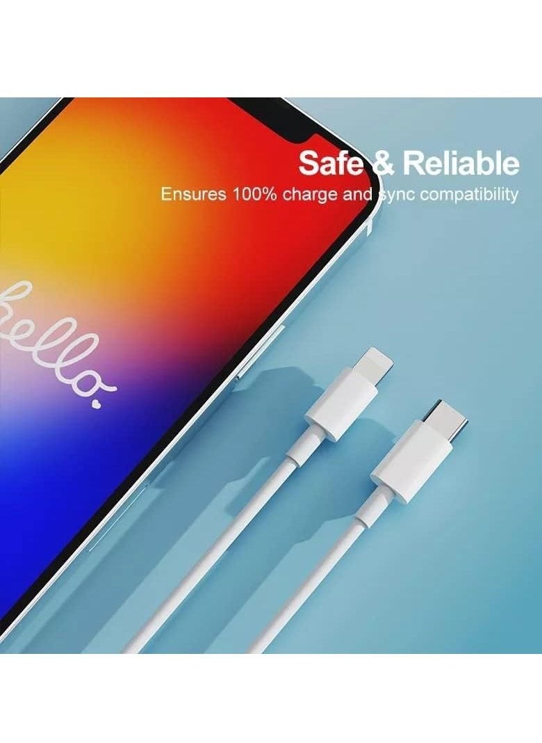 Generic - USB C to Lightning Cable 20W Fast Charging [MFi Certified] Compatible with iPhone 13 Pro Max/12/11 Pro/X/XS/XR/8 Plus/AirPods Pro, 1M, White - Image 1
