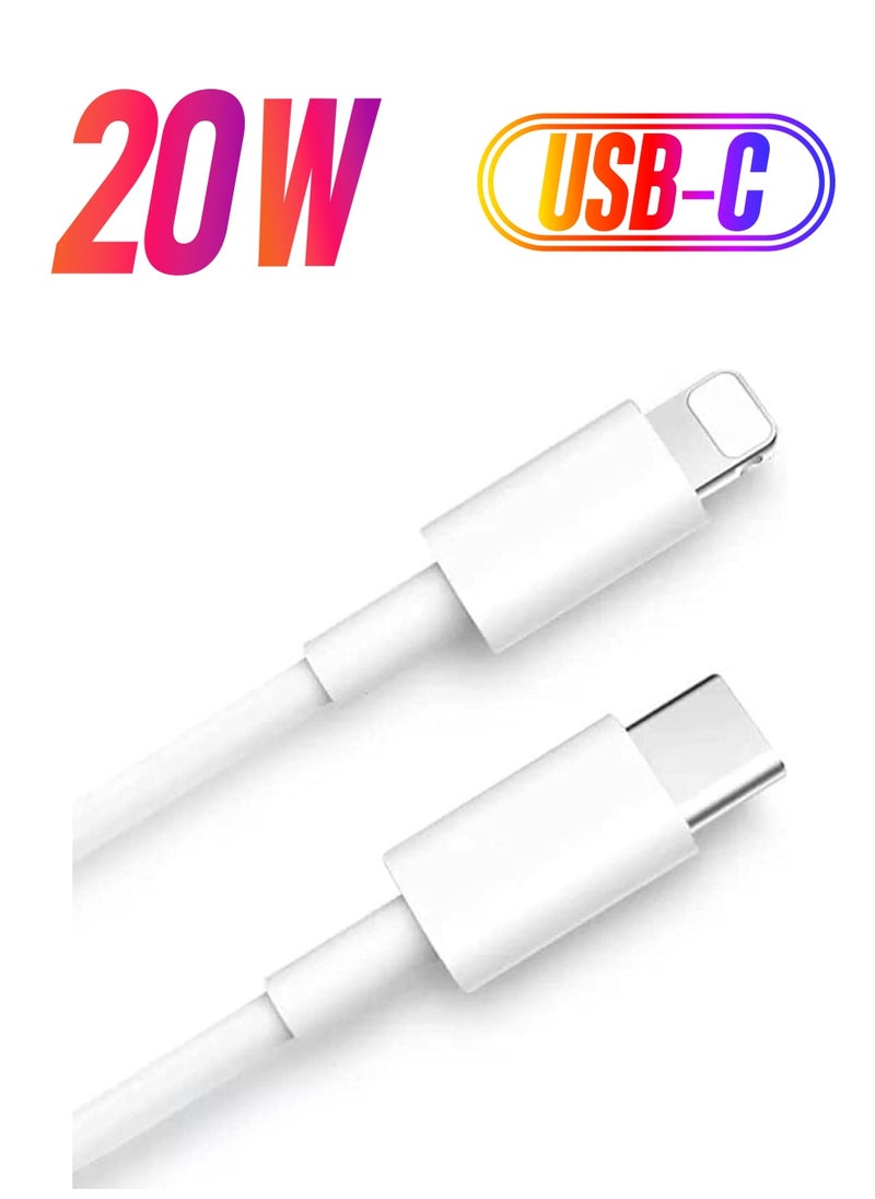 Generic - USB C to Lightning Cable 20W Fast Charging [MFi Certified] Compatible with iPhone 13 Pro Max/12/11 Pro/X/XS/XR/8 Plus/AirPods Pro, 1M, White - Image 1