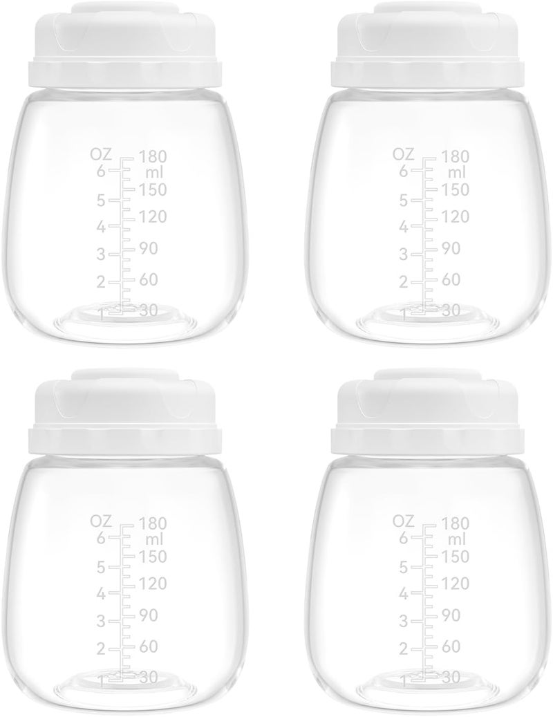 TOVVILD Milk Storage Bottle and Collection Bottle Compatible with Spectra S1 S2 Motif Luna Cimilre Ameda MYA Pumps Replace Spectra Bottles WideMouth Bottles 4 pc 6oz180ml - Image 1