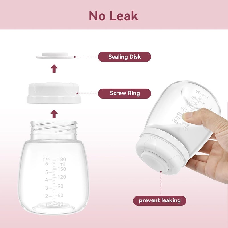 TOVVILD Milk Storage Bottle and Collection Bottle Compatible with Spectra S1 S2 Motif Luna Cimilre Ameda MYA Pumps Replace Spectra Bottles WideMouth Bottles 4 pc 6oz180ml - Image 4