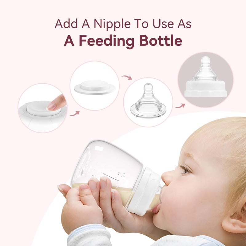 TOVVILD Milk Storage Bottle and Collection Bottle Compatible with Spectra S1 S2 Motif Luna Cimilre Ameda MYA Pumps Replace Spectra Bottles WideMouth Bottles 4 pc 6oz180ml - Image 3