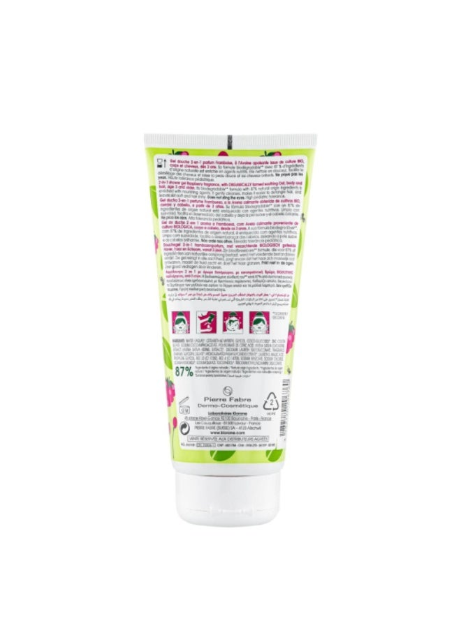 Klorane Junior 2-in-1 Shower Gel Raspberry 200ml - Image 2