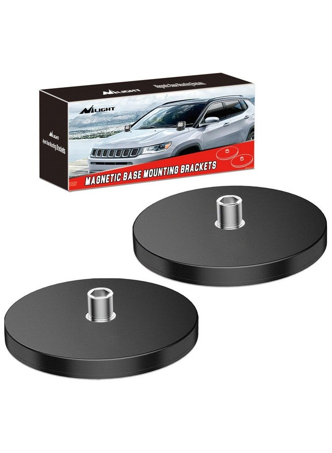 Nilight 2PCS Magnetic Base LED Light Bar Mounting Brackets, Powerful Sucker Holder for Bottom-Mounted Offroad Work Auxiliary Lamps Mounts on Hood A-Pillar - Image 1