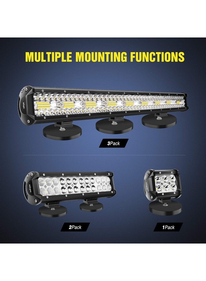 Nilight 2PCS Magnetic Base LED Light Bar Mounting Brackets, Powerful Sucker Holder for Bottom-Mounted Offroad Work Auxiliary Lamps Mounts on Hood A-Pillar - Image 4
