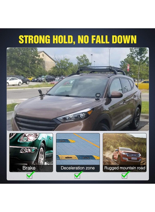 Nilight 2PCS Magnetic Base LED Light Bar Mounting Brackets, Powerful Sucker Holder for Bottom-Mounted Offroad Work Auxiliary Lamps Mounts on Hood A-Pillar - Image 5