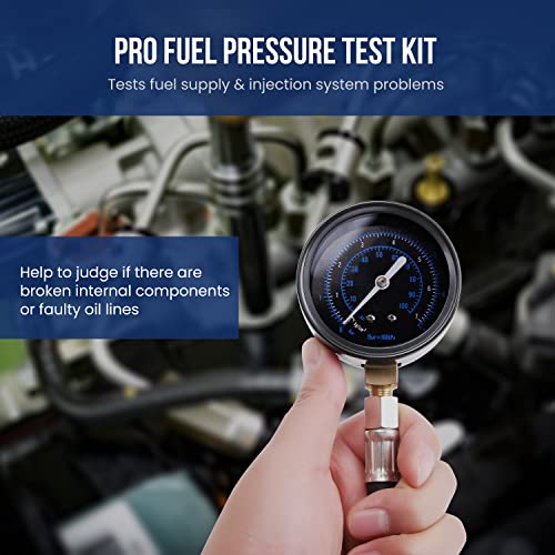 Lichamp مقياس ضغط الوقود ليشامب، مجموعة اختبار ضغط مضخة الوقود مع محول خرطوم، متوافق مع هوندا، فورد CFI EFI، GM MPI وكرايسلر MPFI - Image 2