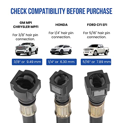 Lichamp مقياس ضغط الوقود ليشامب، مجموعة اختبار ضغط مضخة الوقود مع محول خرطوم، متوافق مع هوندا، فورد CFI EFI، GM MPI وكرايسلر MPFI - Image 3