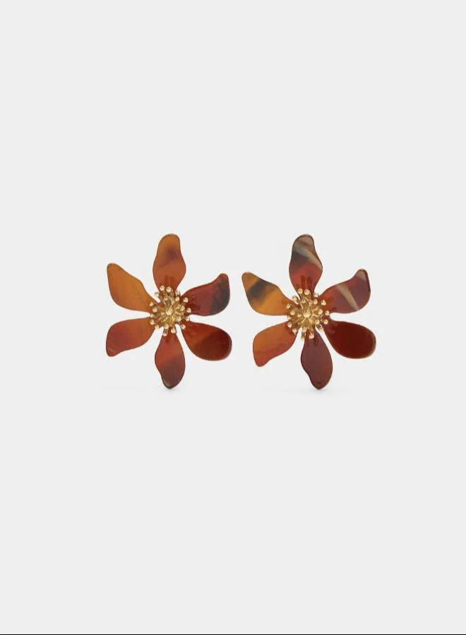 بارفوا أقراط زهرة ماكسي مع تأثير حجر