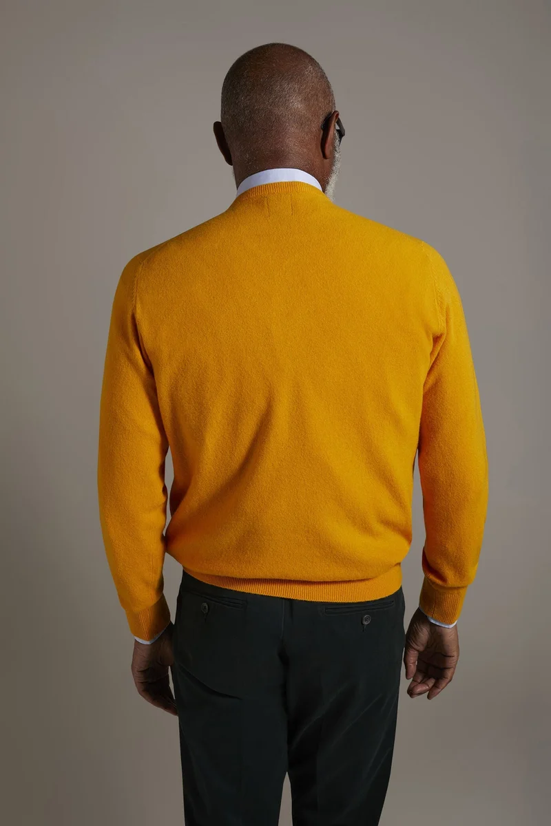 Doppelganger Orange Round neck lambswool blend sweater - Orange for Men | Best Price UAE