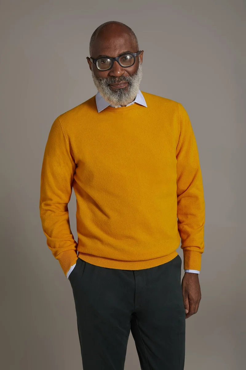 Doppelganger Orange Round neck lambswool blend sweater - Orange for Men | Best Price UAE