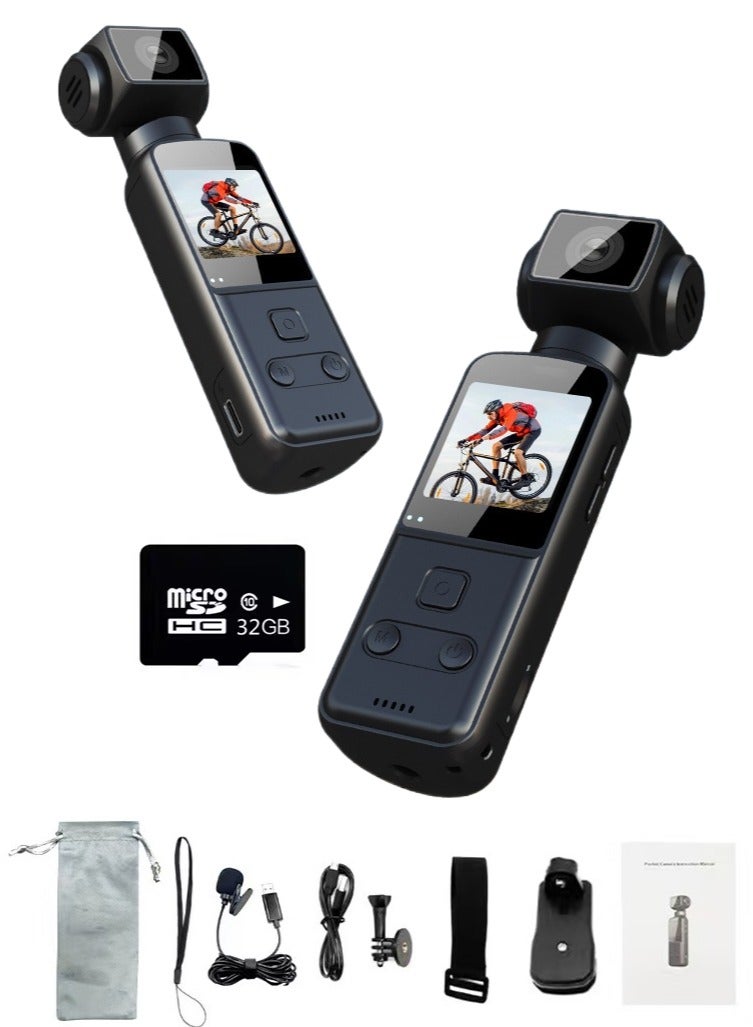 5K HD Anti-Shake Sports Camera for Outdoor Vlog – 270° Rotatable Portable Action Cam with Mic Clip, 1.3-Inch Screen, Pocket Size, 32G Card Included, 1000mAh Rechargeable - Image 1