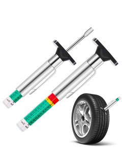 Tire Tread Depth Gauge, 2 Pack 32nds/25mm Color Coded Tire Depth Gauge, Tire Tread Depth Accurate Measurement Tools, Tread Depth Metric Gauges for Motorcycle Car Truck