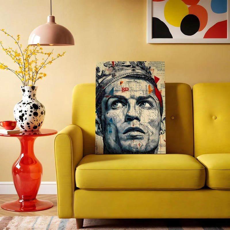 ARS Framed Canvas CR7 Cristiano Ronaldo Poster | Soccer Sport Wall Art | Wall Art Print, Modern Ready to Hang Home Decor Abstract, Wall Hanging Decor Painting Poster Artwork for Living Room, Bedroom, Bathroom, Gift, Home Decoration, World Cup2027 - Image 2