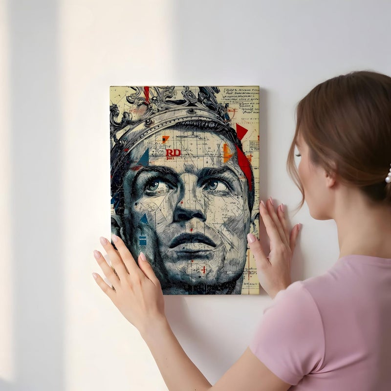 ARS Framed Canvas CR7 Cristiano Ronaldo Poster | Soccer Sport Wall Art | Wall Art Print, Modern Ready to Hang Home Decor Abstract, Wall Hanging Decor Painting Poster Artwork for Living Room, Bedroom, Bathroom, Gift, Home Decoration, World Cup2027 - Image 3