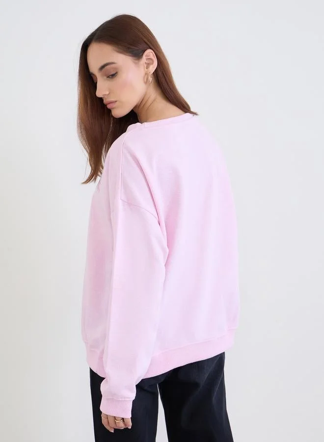 Styli Pink Styli Pink The Hamptons Sweatshirt for Women | Best Price UAE