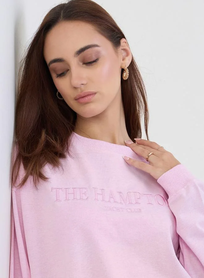 Styli Pink Styli Pink The Hamptons Sweatshirt for Women | Best Price UAE