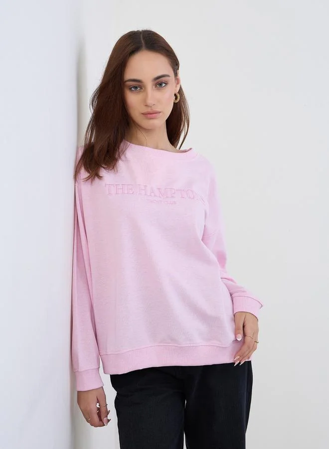 Styli Pink Styli Pink The Hamptons Sweatshirt for Women | Best Price UAE