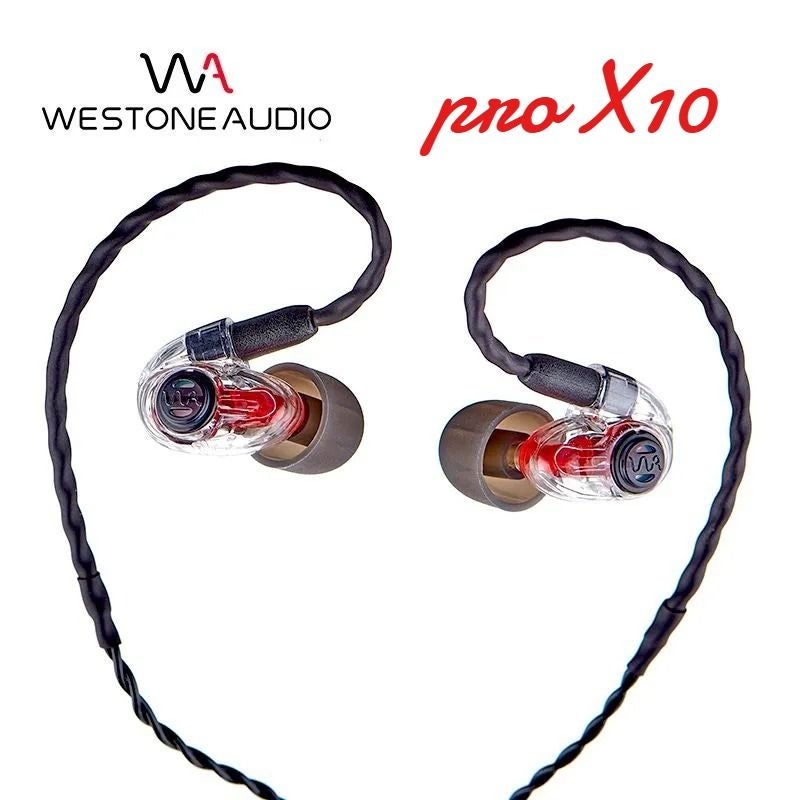 Westone Pro X10 Wired Earphones 3.5mm, Red Transparent - Image 1