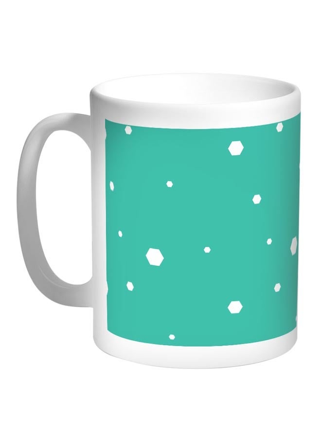RYN Snowfall Printed Coffee Mug White/Green/White 11ounce