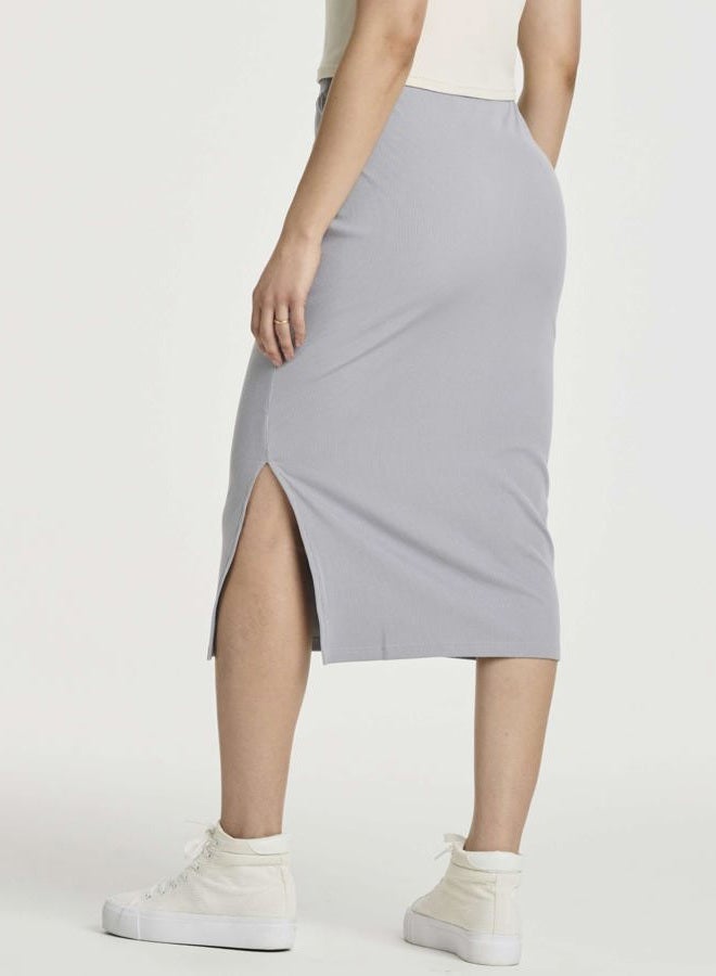 REALESSENTIALS Ladies Ribbed Midi Skirt with Slit- Set 8, XL - Image 3