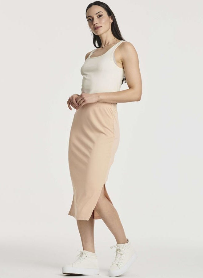 REALESSENTIALS Ladies Ribbed Midi Skirt with Slit- Set 8, XL - Image 5