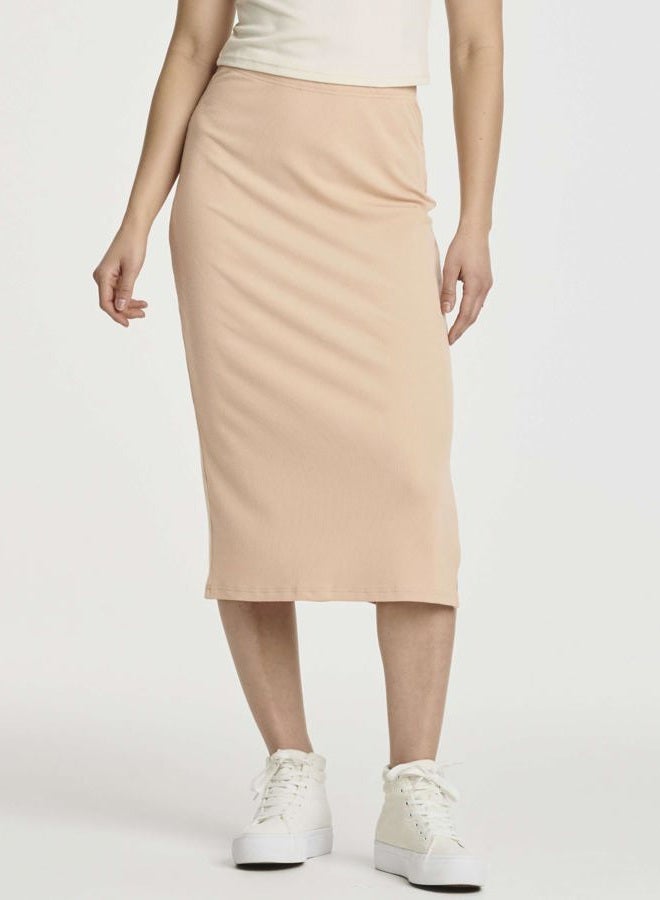 REALESSENTIALS Ladies Ribbed Midi Skirt with Slit- Set 8, XL - Image 2