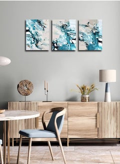ديكوريور تابلوة PVC من الكانفس القطني 3 قطع 90cm x 42.5 cm بسمك 30 مم بطباعة ديجيتال عالية الجودة -طبقة uv للحماية ضد الخدوش و حماية الالوان - تصميمات حديثة - لايحتاج مسامير للتركيب بلاصق ذاتي  - Image 4