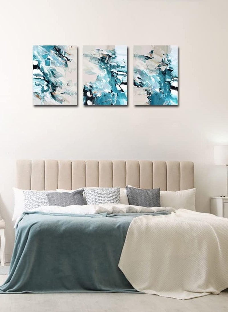 ديكوريور تابلوة PVC من الكانفس القطني 3 قطع 90cm x 42.5 cm بسمك 30 مم بطباعة ديجيتال عالية الجودة -طبقة uv للحماية ضد الخدوش و حماية الالوان - تصميمات حديثة - لايحتاج مسامير للتركيب بلاصق ذاتي - Image 5