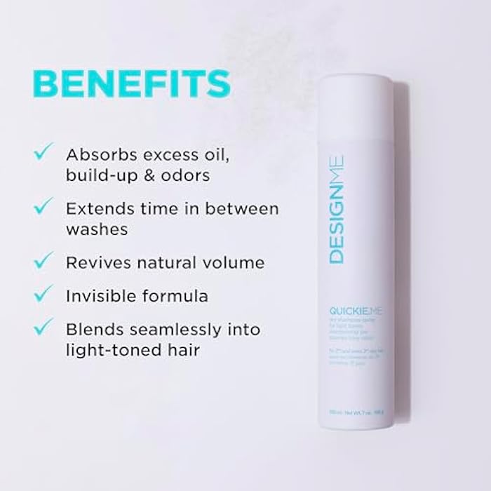 Design.ME QUICKIE.ME Dry Shampoo Hair Spray by DESIGNME | Oil-Absorbing, Residue-Free Dry Shampoo | Root-Lifting Dry Shampoo Spray | Waterless Dry Shampoo Spray with Rice Starch, 7 Oz - Image 3