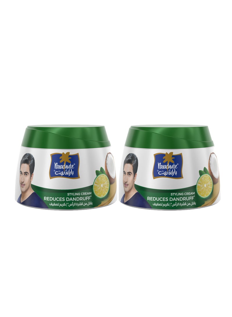 Parachute Men Anti Dandruff Hair Styleing Cream Pack Of 2 - Image 1