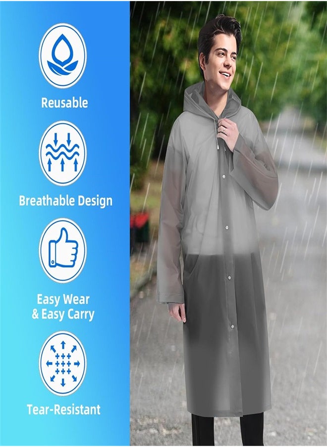 Generic Rain Poncho for Adults, 2 Pack Reusable Raincoat, Emergency Ponchos for Women or Men, Portable Waterproof Rain Cape Rain Jacket Raincoats for Outdoor Activities  - Image 4
