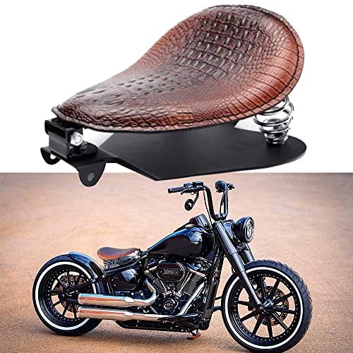 DREAMIZER Bobber Motorcycle Solo Seat Compatible With Sportster XL 1200 883 48 Dyna Brown - Image 1
