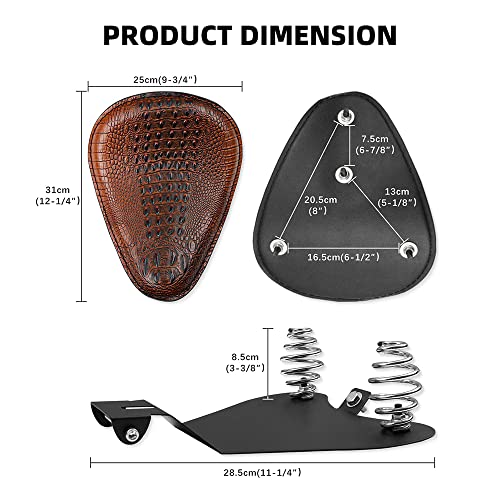DREAMIZER Bobber Motorcycle Solo Seat Compatible With Sportster XL 1200 883 48 Dyna Brown - Image 4