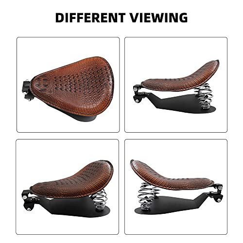 DREAMIZER Bobber Motorcycle Solo Seat Compatible With Sportster XL 1200 883 48 Dyna Brown - Image 5