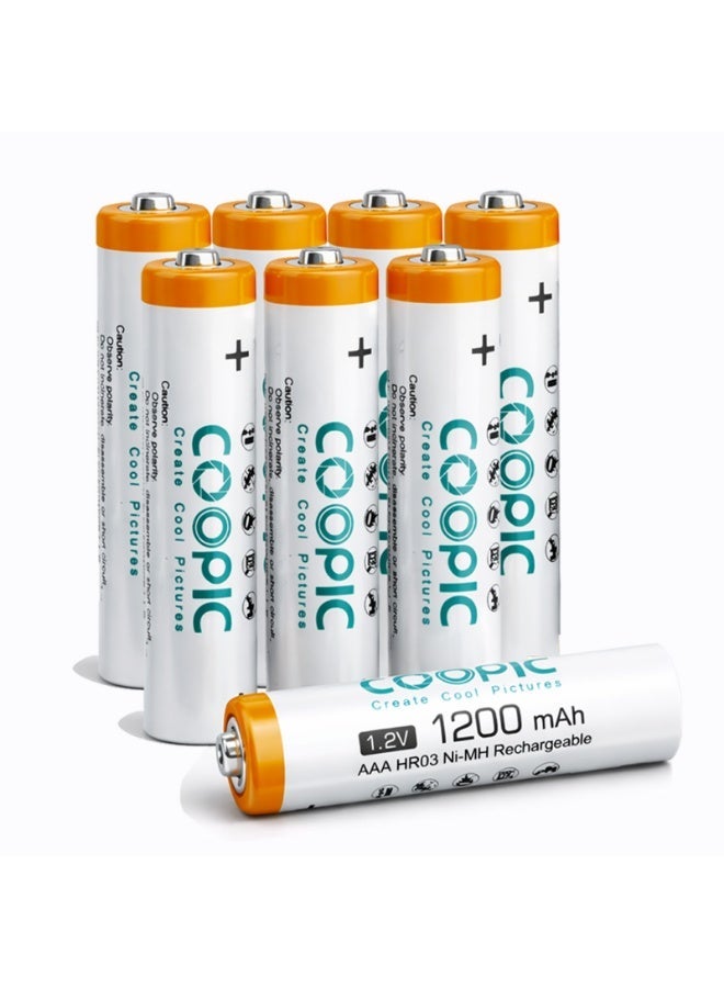 COOPIC Create Cool Pictures 8pcs 1200mAh AAA HR03 Ni-MH Pre-charged type Rechargeable Battery - Image 1