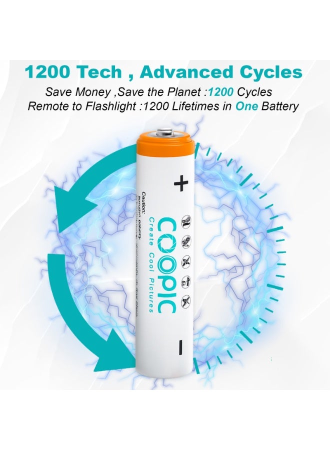 COOPIC Create Cool Pictures 8pcs 1200mAh AAA HR03 Ni-MH Pre-charged type Rechargeable Battery - Image 3