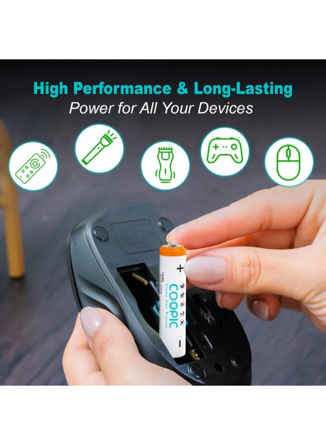 COOPIC Create Cool Pictures 8pcs 1200mAh AAA HR03 Ni-MH Pre-charged type Rechargeable Battery - Image 5