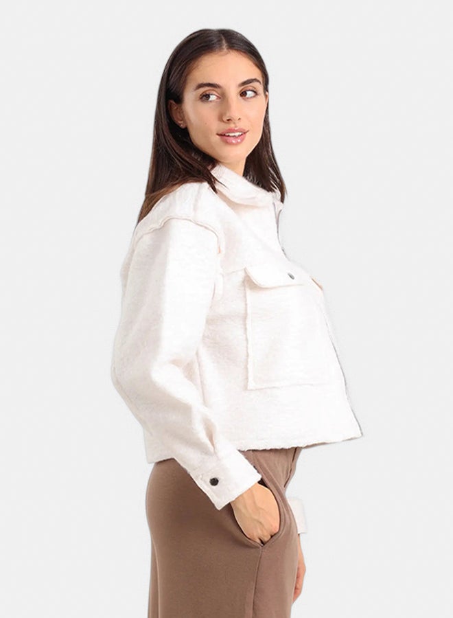 Carina Cropped Fleece Zip-Up Jacket - Image 3
