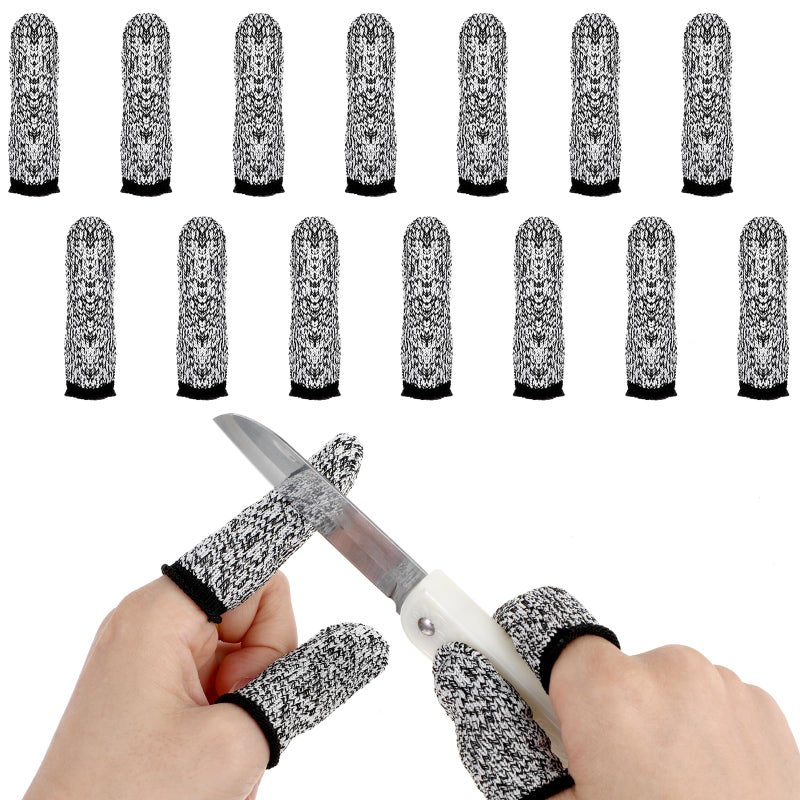 Ymapinc 14 Pieces Finger Covers, Ymapinc Finger Sleeve Cots Protector for Finger Tips, Reusable Thumb Finger Protectors Cut Resistant Guards for Kitchen Sculpture Work - Image 1
