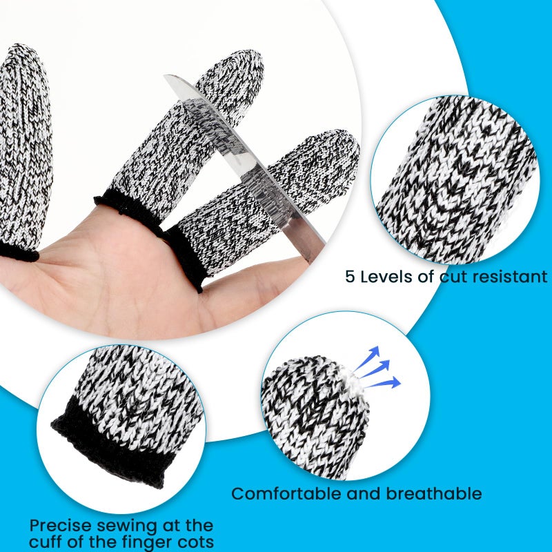 Ymapinc 14 Pieces Finger Covers, Ymapinc Finger Sleeve Cots Protector for Finger Tips, Reusable Thumb Finger Protectors Cut Resistant Guards for Kitchen Sculpture Work - Image 2