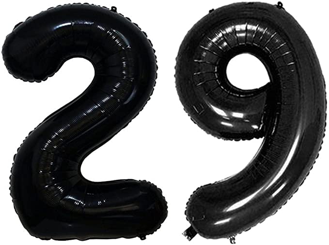 flavouredlove 16 inch Twenty-nine Foil Number Air or Helium Balloon Party Decoration Black Pack of 1 | 29 Year No. Balloons Birthday/Anniversary (Black Number 29) - Image 5