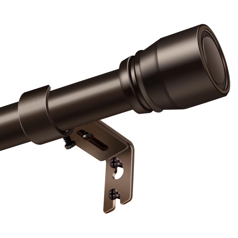 Hradecti 1â€ Diameter brown curtain rod Itself is 30 to 144 inch. 1 Pack Fits 30-142 inch, 66 to 120 inch Windows with Heavy Duty Adjustable brown curtain rods Splicing Metal Extra Long Curtain Rod - Image 1
