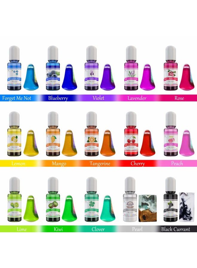 DecorRom Epoxy Resin Colour Pigment - 15 Colour Resin Colourant Liquid Dye - Highly Concentrated Epoxy Colourant for Epoxy Resin Art, DIY Jewellery Making Supplies - AB Resin Colouring for Paint, Crafts - 1... - Image 2