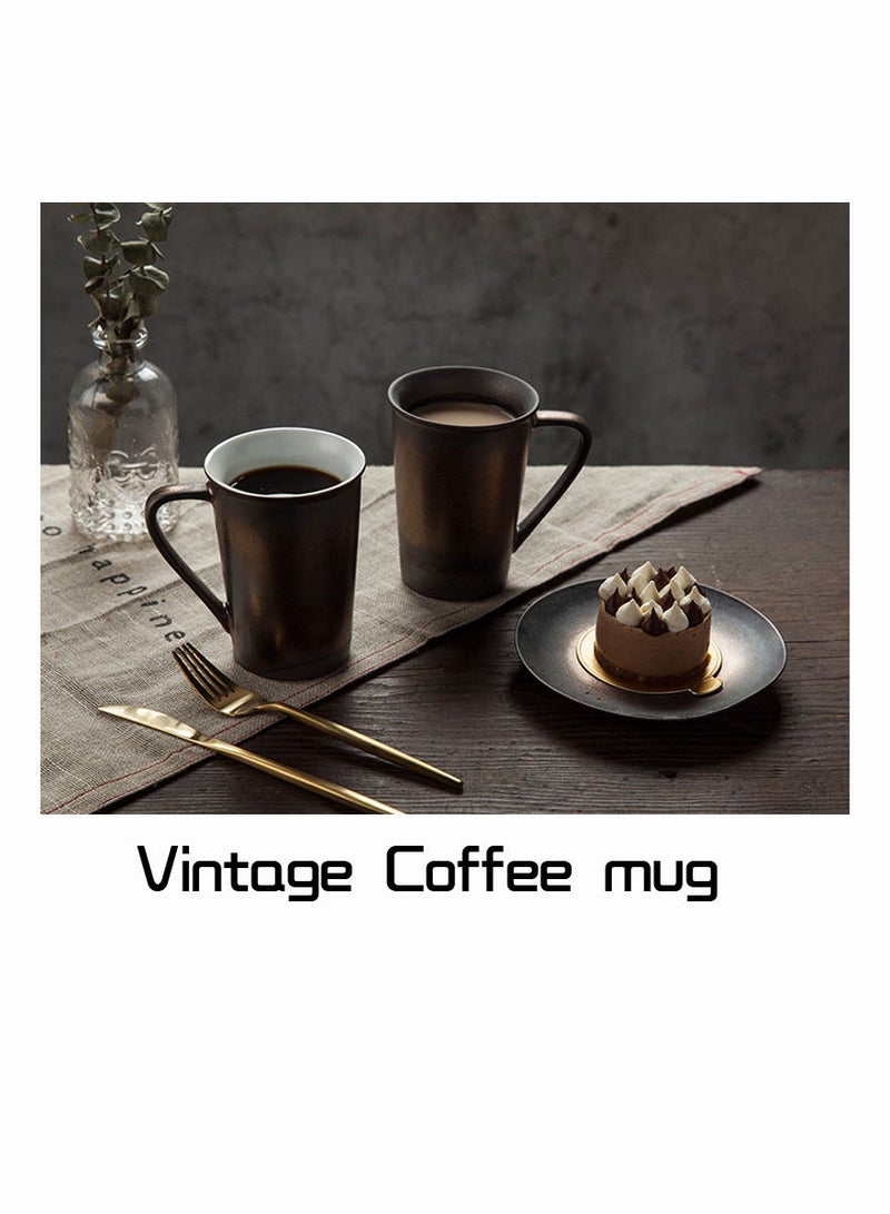 1-Piece Handmade Ceramic Metal Style Coffee Milk Mug,Simple And Vintage - Image 1