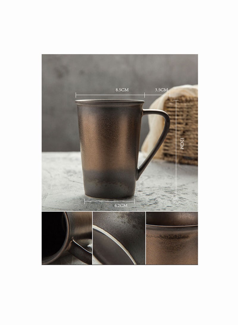 1-Piece Handmade Ceramic Metal Style Coffee Milk Mug,Simple And Vintage - Image 2