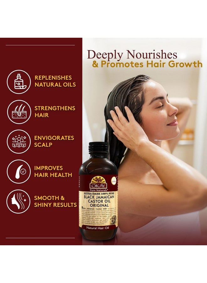 أوكي | زيت الخروع الجامايكي الأسود الطبيعي ١٠٠٪؜ داكن جدًا | لجميع أنواع الشعر والبشرة | لشعر قوي وصحي وناعم وكثيف | مع فيتامين هـ وأوميغا ٦ و٩ | ٤ أونصة - Image 2